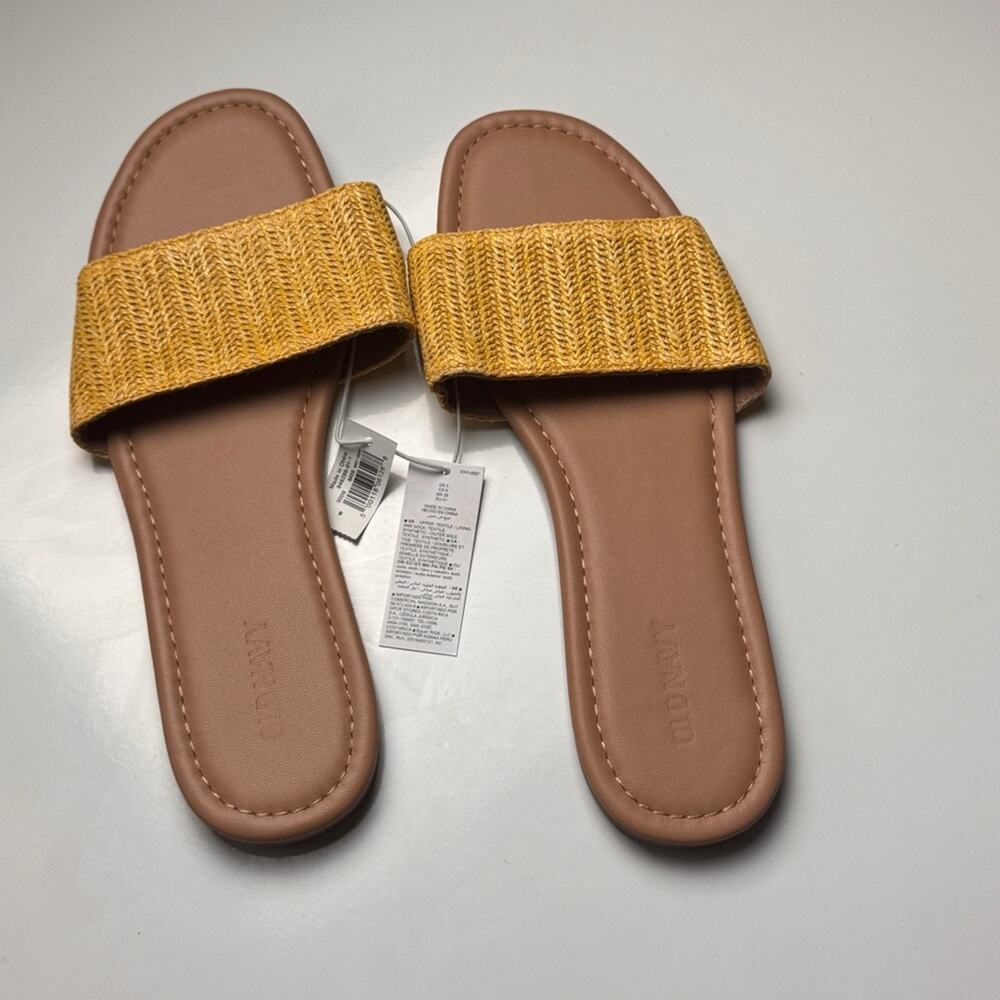 Old Navy Women's Low Heel Slide Sandals Rafia Crafted Sz 9 NWT